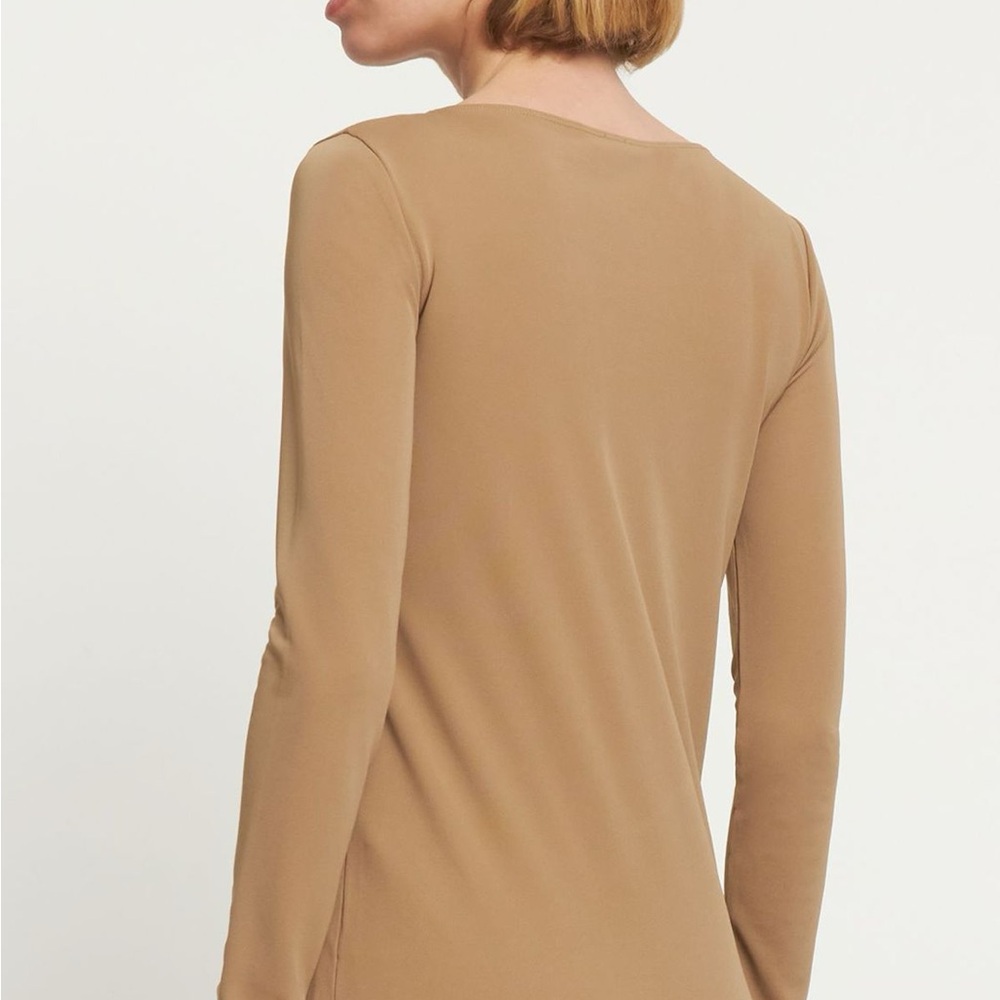 NWT Toteme boat neck viscose long sleeve top tan sz Small